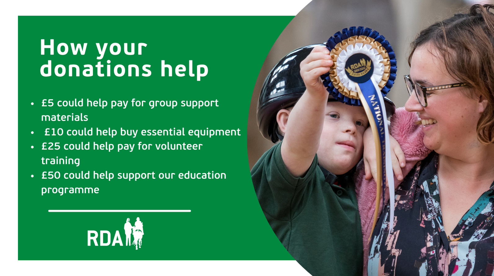 How your donations help: £5 could help pay for group support materials £10 could help buy essential equipment £25 could help pay for volunteer training £50 could help support our education programme