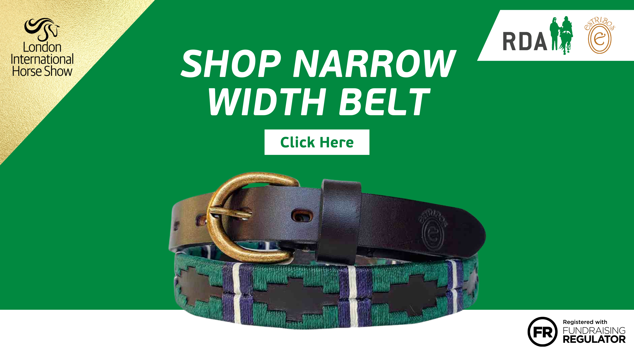 Image of narrow width Estribos belt, with link to shop