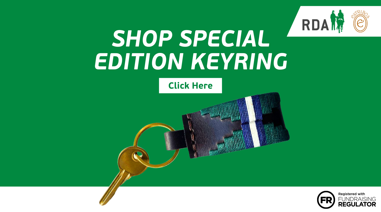 Image of Estribos keyring, with link to shop