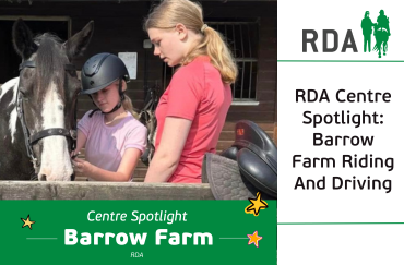 centre spotlight barrow farm, image of participant, volunteer and horse