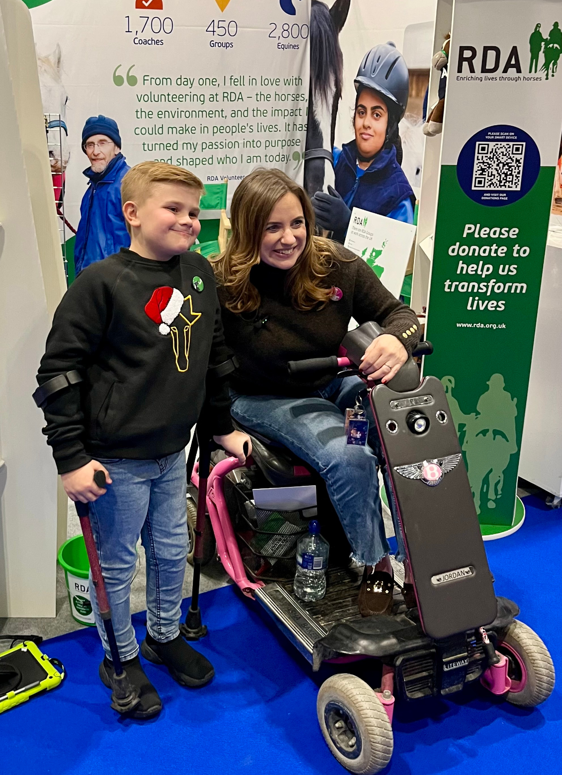 Paralympian Natasha Baker visits the RDA stand