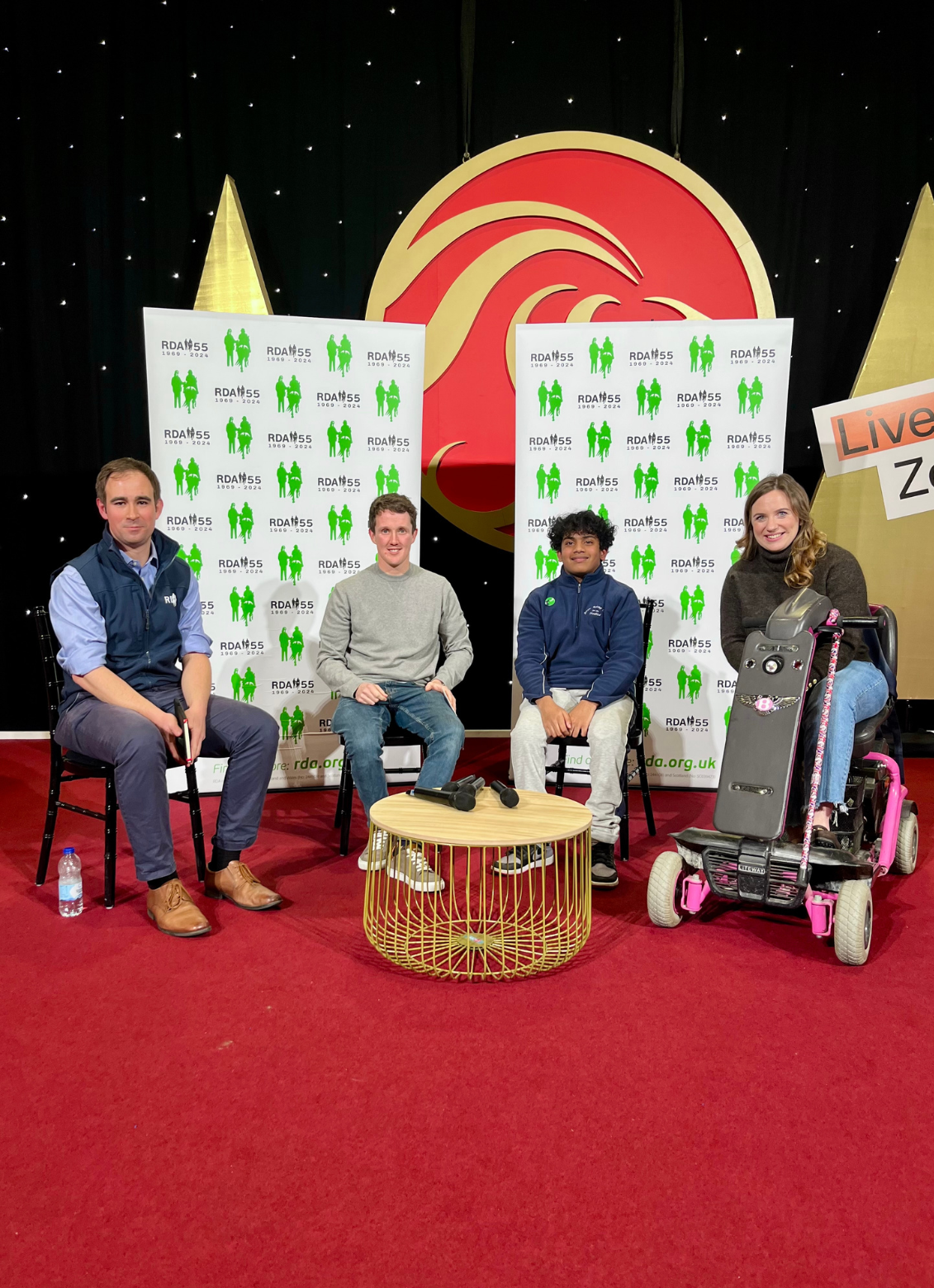 Paralympian Natasha Baker, Olympian Tom McEwan and Paralympic pathway rider Govind